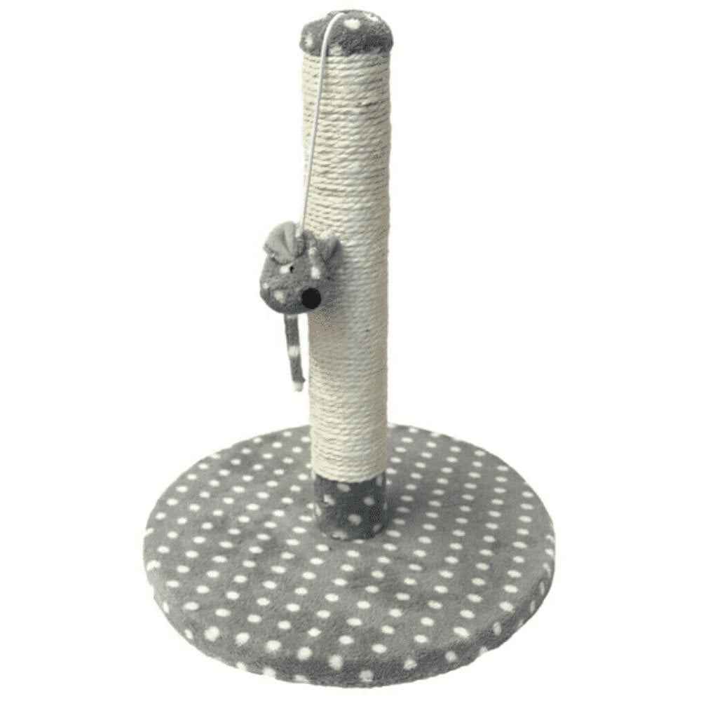 Rosewood Dijon Cat Scratcher Pole Plush Grey Cream