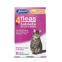 Johnson's 4 Fleas Cat & Kitten Tablets - 3 Treatment