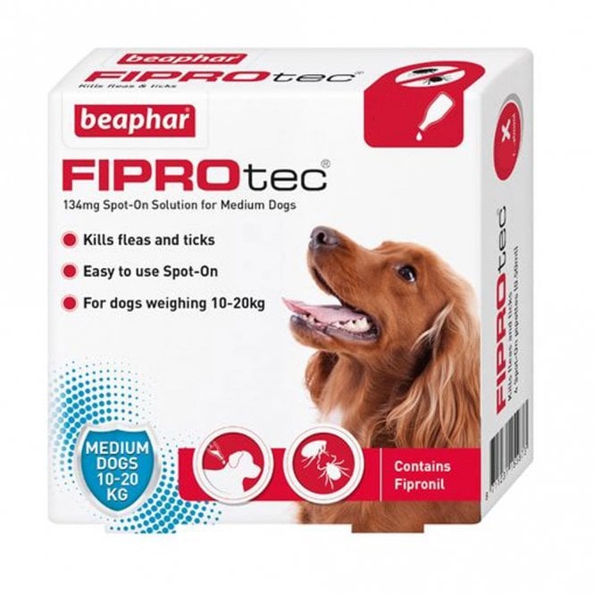 Beaphar FIPROtec Spot-On For Medium Dogs - 4 Pipettes